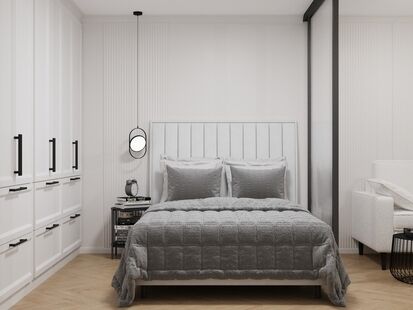 Фото № 4: Дизайн-проект однокомнатной квартиры 40.44  м² Стиль Контемпорари для ЖК Московский