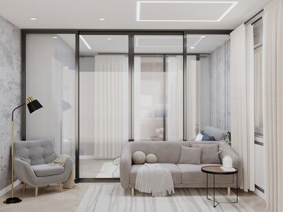 Фото № 1: Дизайн-проект двухкомнатной квартиры 70.4  м² Стиль Модернизм для ЖК Майские зори 2