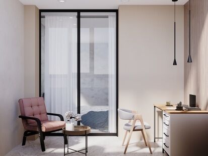 Фото № 2: Дизайн-проект двухкомнатной квартиры 70.4  м² Стиль Модернизм для ЖК Майские зори 2