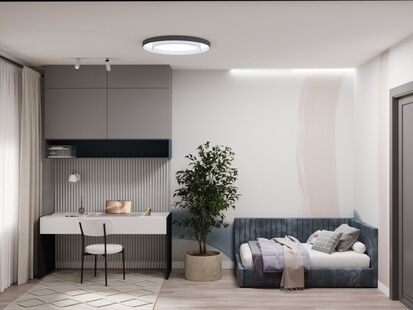 Фото № 3: Дизайн-проект двухкомнатной квартиры 70.4  м² Стиль Модернизм для ЖК Майские зори 2