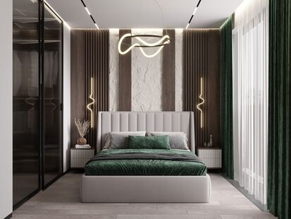 Фото № 5: Дизайн-проект четырехкомнатной квартиры 87.65  м² Стиль Модернизм для ЖК Symphony 34