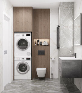 Фото № 4: Дизайн-проект четырехкомнатной квартиры 90.85  м² Стиль Контемпорари для ЖК Гарантия на Обрывной