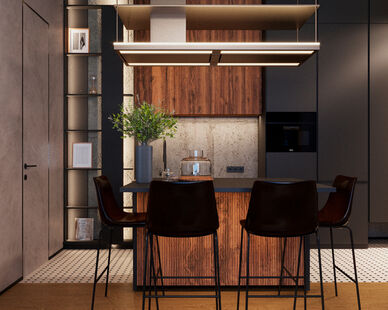 Фото № 5: Дизайн-проект двухкомнатной квартиры 37.71  м² Стиль Лофт для ЖК Символ