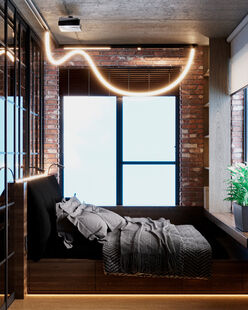 Фото № 4: Дизайн-проект двухкомнатной квартиры 37.71  м² Стиль Лофт для ЖК Символ