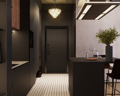 Фото № 3: Дизайн-проект двухкомнатной квартиры 37.71  м² Стиль Лофт для ЖК Символ