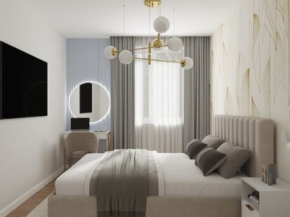 Фото № 3: Дизайн-проект трехкомнатной квартиры 84.86  м² Современный стиль для ЖК Наследие