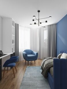 Фото № 6: Дизайн-проект трехкомнатной квартиры 84.86  м² Современный стиль для ЖК Наследие