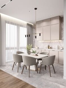 Фото № 5: Дизайн-проект трехкомнатной квартиры 70.8  м² Стиль Модернизм для ЖК Шагал