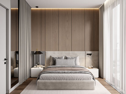 Фото № 2: Дизайн-проект трехкомнатной квартиры 70.8  м² Стиль Модернизм для ЖК Шагал