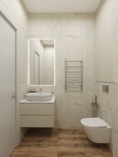 Фото № 6: Дизайн-проект однокомнатной квартиры 48.3  м² Современный стиль для ЖК Алия