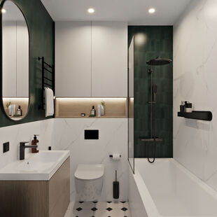 Фото № 6: Дизайн-проект трехкомнатной квартиры 5745.0  м² Современный стиль для ЖК City Bay