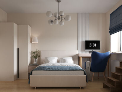 Фото № 3: Дизайн-проект двухкомнатной квартиры 50.84  м² Современный стиль для ЖК Московский