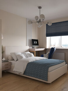 Фото № 4: Дизайн-проект двухкомнатной квартиры 50.84  м² Современный стиль для ЖК Московский