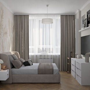 Фото № 4: Дизайн-проект двухкомнатной квартиры 52.32  м² Стиль Модернизм для ЖК Скандинавия