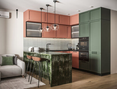 Фото № 2: Дизайн-проект трехкомнатной квартиры 75.2  м² Стиль Фьюжн для ЖК Ясный берег