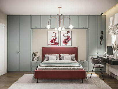 Фото № 5: Дизайн-проект трехкомнатной квартиры 75.2  м² Стиль Фьюжн для ЖК Ясный берег