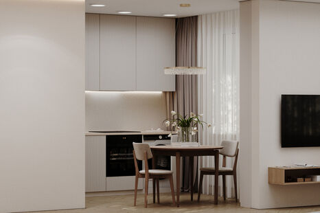 Фото № 6: Дизайн-проект однокомнатной квартиры 40.24  м² Современный стиль для ЖК Черемушки