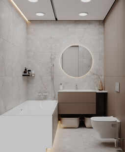 Фото № 3: Дизайн-проект однокомнатной квартиры 40.24  м² Современный стиль для ЖК Черемушки