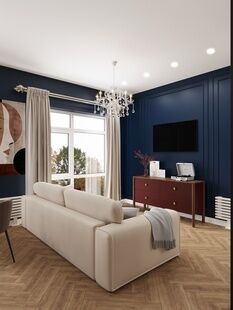 Фото № 6: Дизайн-проект двухкомнатной квартиры 70.4  м² Стиль Эклектика для ЖК Оникс