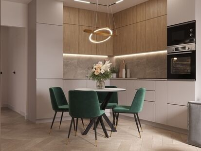 Фото № 2: Дизайн-проект трехкомнатной квартиры 72.11  м² Стиль Модернизм для ЖК Авангард