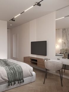 Фото № 5: Дизайн-проект трехкомнатной квартиры 72.11  м² Стиль Модернизм для ЖК Авангард