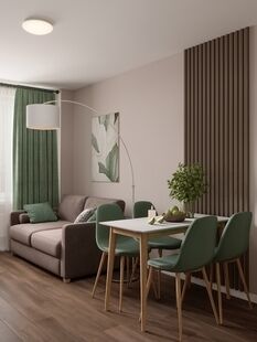 Фото № 4: Дизайн-проект квартиры-студии 22.6  м² Стиль Контемпорари для ЖК Перец