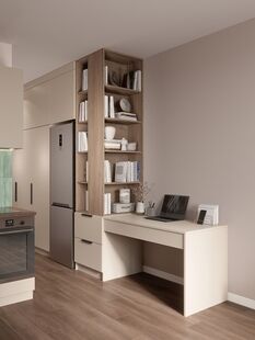 Фото № 6: Дизайн-проект квартиры-студии 22.6  м² Стиль Контемпорари для ЖК Перец