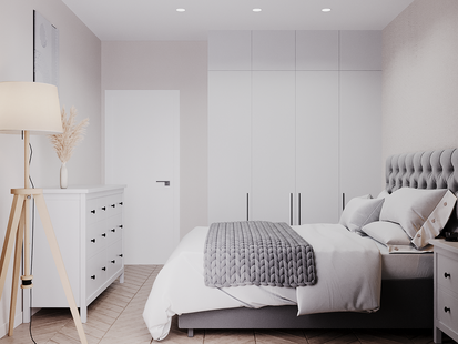 Фото № 2: Дизайн-проект двухкомнатной квартиры 39.76  м² Стиль Модернизм для ЖК Holland Park