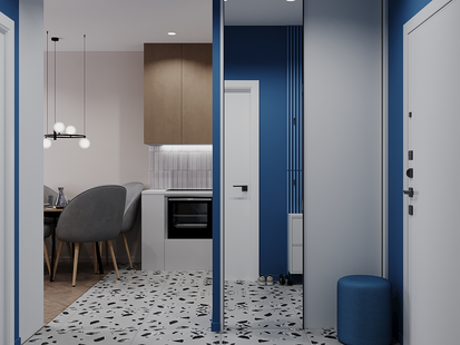 Фото № 6: Дизайн-проект двухкомнатной квартиры 39.76  м² Стиль Модернизм для ЖК Holland Park