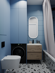 Фото № 5: Дизайн-проект двухкомнатной квартиры 39.76  м² Стиль Модернизм для ЖК Holland Park