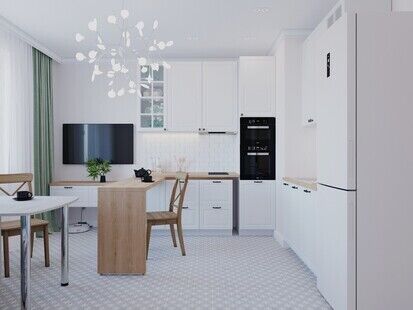 Фото № 6: Дизайн-проект трехкомнатной квартиры 60.7  м² Скандинавский стиль для ЖК в г. Одинцово