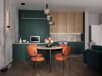 Фото № 1: Дизайн-проект трехкомнатной квартиры 77.15  м² Стиль Модернизм для ЖК Дивный сад