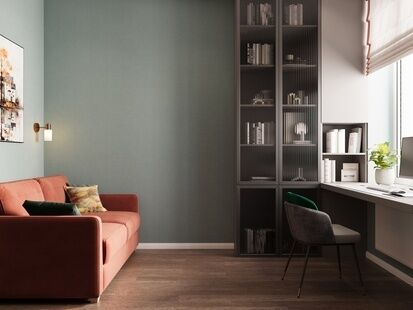 Фото № 4: Дизайн-проект трехкомнатной квартиры 77.15  м² Стиль Модернизм для ЖК Дивный сад