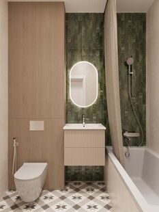 Фото № 2: Дизайн-проект трехкомнатной квартиры 77.15  м² Стиль Модернизм для ЖК Дивный сад