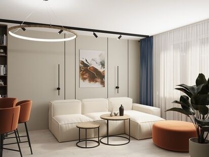 Фото № 3: Дизайн-проект двухкомнатной квартиры 57.71  м² Стиль Модернизм для ЖК Полины Осипенко 2к2