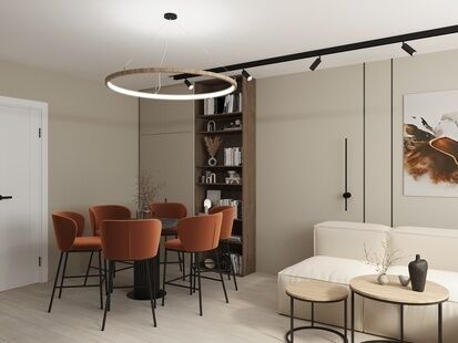 Фото № 4: Дизайн-проект двухкомнатной квартиры 57.71  м² Стиль Модернизм для ЖК Полины Осипенко 2к2