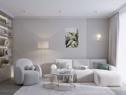 Фото № 1: Дизайн-проект трехкомнатной квартиры 90.1  м² Стиль Модернизм для ЖК Лесной квартал