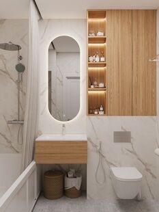 Фото № 5: Дизайн-проект трехкомнатной квартиры 90.1  м² Стиль Модернизм для ЖК Лесной квартал