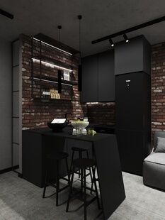 Фото № 2: Дизайн-проект двухкомнатной квартиры 38.02  м² Стиль Лофт для ЖК Первый Московский