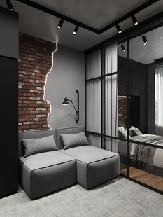 Фото № 1: Дизайн-проект двухкомнатной квартиры 38.02  м² Стиль Лофт для ЖК Первый Московский