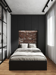 Фото № 6: Дизайн-проект двухкомнатной квартиры 38.02  м² Стиль Лофт для ЖК Первый Московский