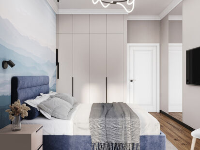 Фото № 5: Дизайн-проект двухкомнатной квартиры 36.09  м² Стиль Модернизм для ЖК Достижение