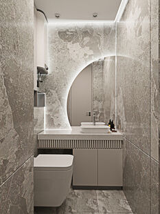 Фото № 3: Дизайн-проект трехкомнатной квартиры 97.4  м² Современный стиль для ЖК Авиатор