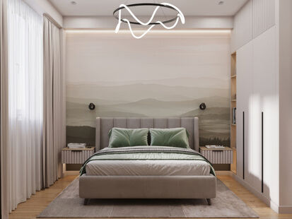 Фото № 5: Дизайн-проект трехкомнатной квартиры 69.97  м² Стиль Модернизм для ЖК Доброгород