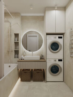 Фото № 6: Дизайн-проект трехкомнатной квартиры 69.97  м² Стиль Модернизм для ЖК Доброгород