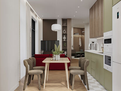 Фото № 1: Дизайн-проект трехкомнатной квартиры 79.03  м² Стиль Фьюжн для ЖК ILove