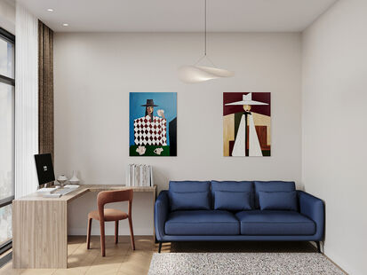 Фото № 2: Дизайн-проект трехкомнатной квартиры 79.03  м² Стиль Фьюжн для ЖК ILove