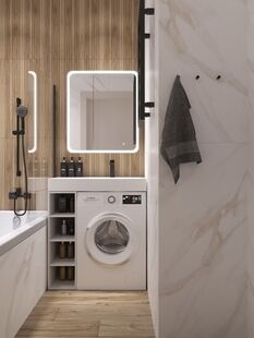 Фото № 2: Дизайн-проект четырехкомнатной квартиры 75.1  м² Стиль Модернизм для ЖК Серебрица