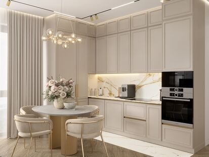 Фото № 4: Дизайн-проект четырехкомнатной квартиры 78.7  м² Стиль Модернизм для ЖК Метрополия