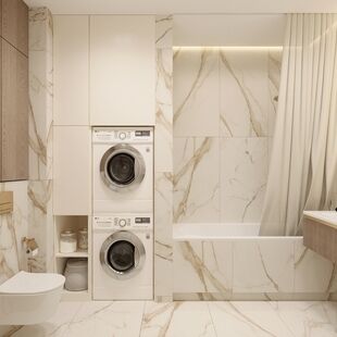 Фото № 3: Дизайн-проект четырехкомнатной квартиры 78.7  м² Стиль Модернизм для ЖК Метрополия